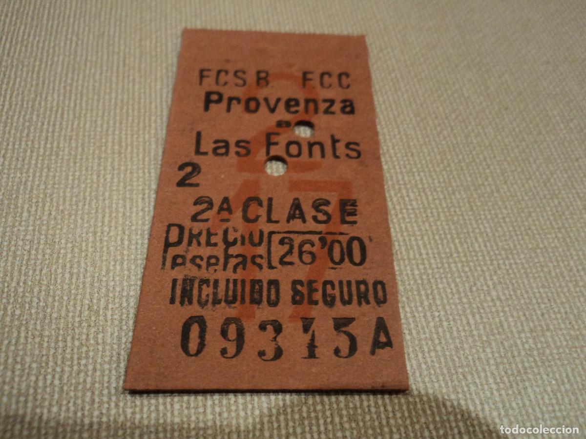Collectables Transport Tickets: billete edmonson ferrocarril, provenza-las fonts, 2&ordf; clase