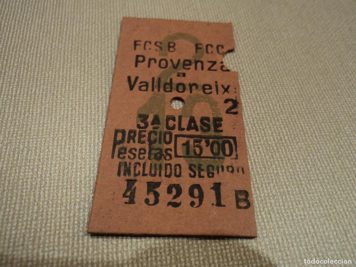 Collectables Transport Tickets: billete edmonson ferrocarril, provenza-valldoreix, 3&ordf; clase