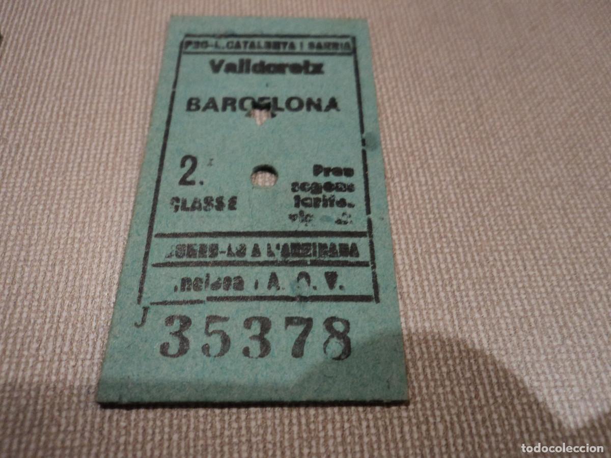 Collectables Transport Tickets: billete edmonson ferrocarril, valdoreix barcelona, 2&ordf; clase