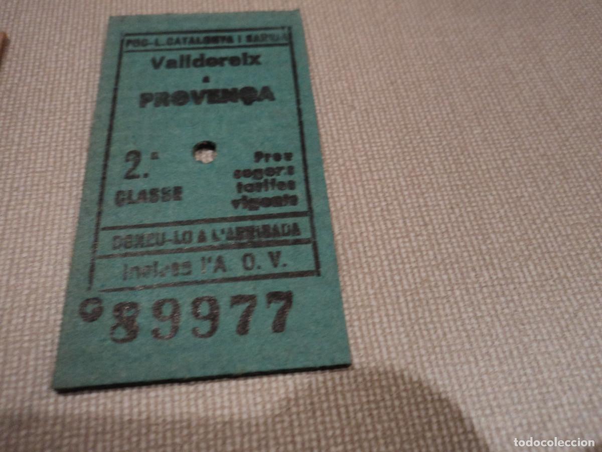 Collectables Transport Tickets: billete edmonson ferrocarril, valdoreix-provenza, 2&ordf; clase