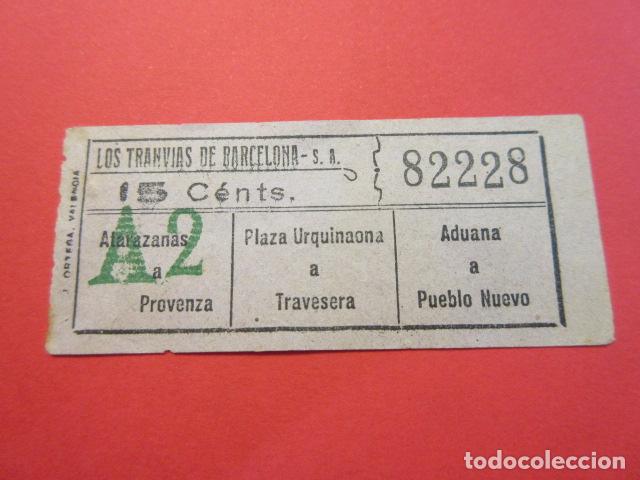 Sammeln von Fahrkarten: LOS TRANVIAS DE BARCELONA REF: LTB001 1 BILLETE CAPICUA 82228