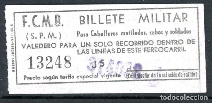 Colecionismos Bilhetes de Transporte: F36/5 BILLETE MILITAR METRO // PRECIO SEGUN TARIFA .// S38