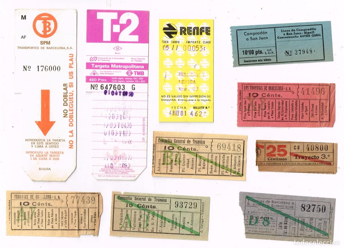 Sammeln von Fahrkarten: 17 BILLETES TRANSPORTES DIVERSOS TRAYECTOS Y MEDIOS Barcelona capicua 51915 ver fotos para detalles