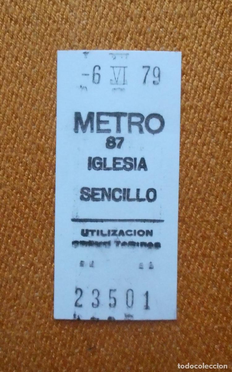 Colecionismos Bilhetes de Transporte: BILLETE DEL METRO DE MADRID - 6 DE JUNIO DE 1979 ESTACI&Oacute;N DE IGLESIA
