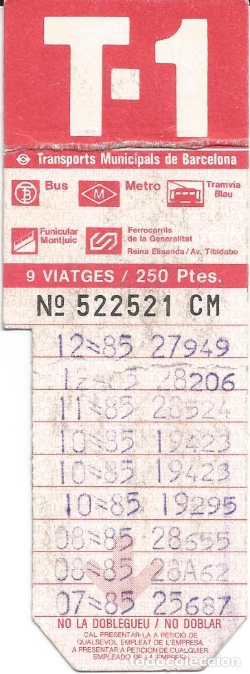 Colecionismos Bilhetes de Transporte: Tarjeta Transportes de Barcelona. 10 viajes. A&ntilde;o 1985