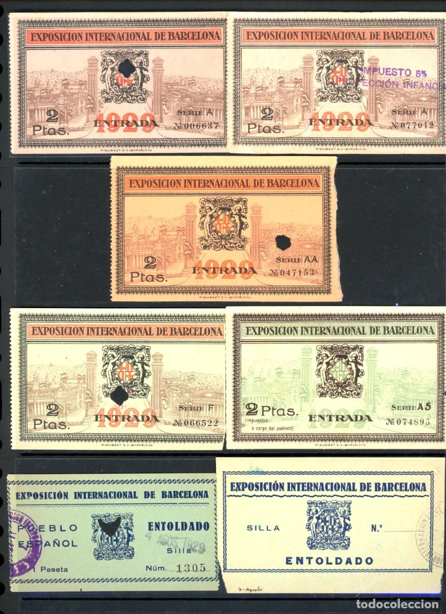 Sammeln von Fahrkarten: (F13/ ) BILLETES Y ENTRADAS DE LA EXPO DE BARCELONA DEL 1929 - COLECCION Hoja 7