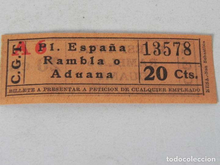 Collectables Transport Tickets: ANTIGUO BILLETE DE TRANVIA C.G.T. (PLAZA ESPA&Ntilde;A/RAMBLA O ADUANA) N&ordm; 13538)