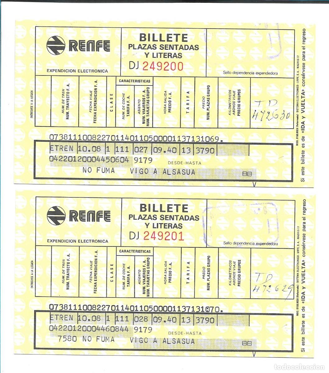 Coleccionismo billetes de transporte: DOS BILLETES RENFE + DOS ANULACIONES DE BILLETE