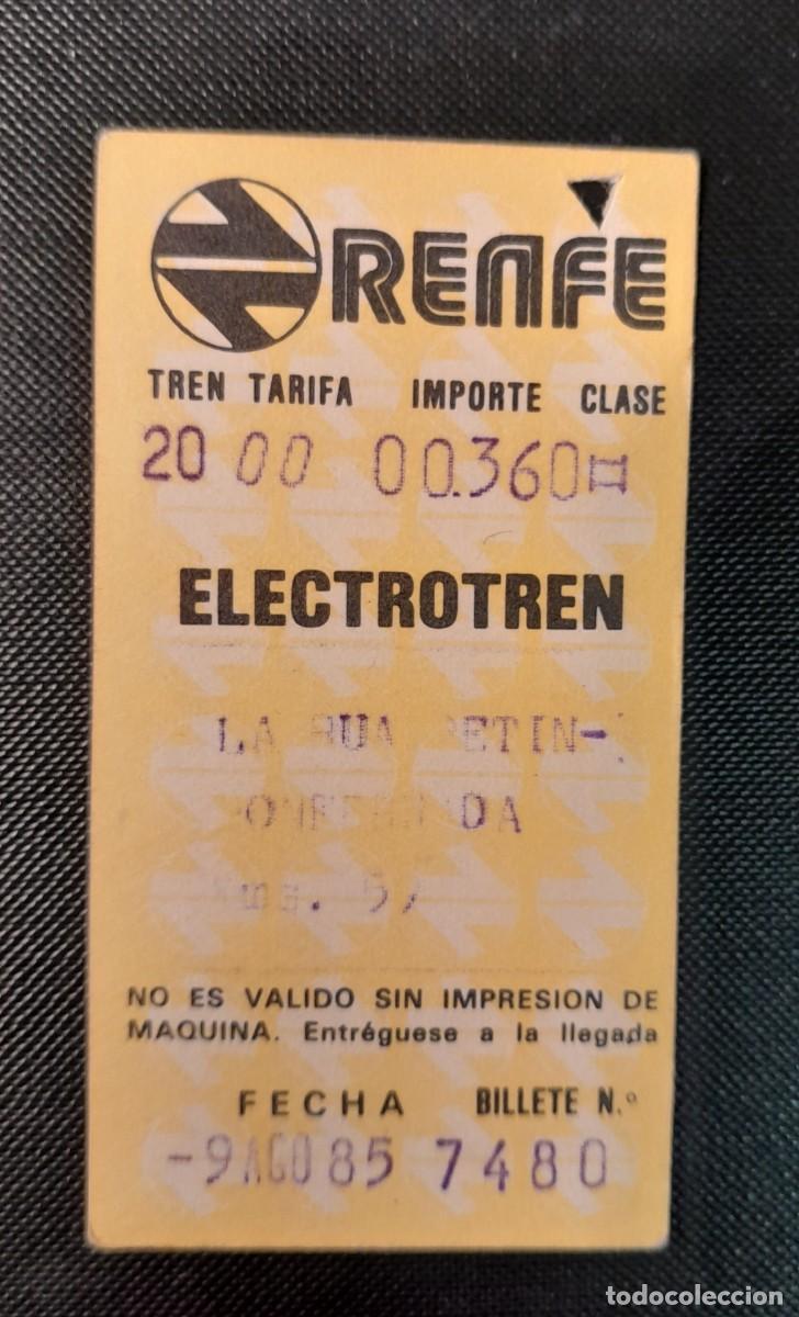 Collectionnisme Billets de transport: Billete Renfe Electrotren R&uacute;a Pet&iacute;n - Ponferrada, 1985