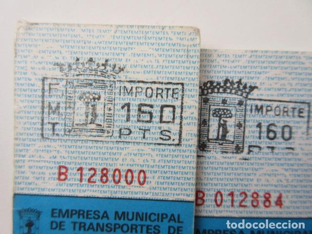 Sammeln von Fahrkarten: COLECCION MADRID - EMT - RESITIVAS - REF: TR-MAD-001-EMT -210 PESETAS SERIE ROJA 2 tipos letra preci