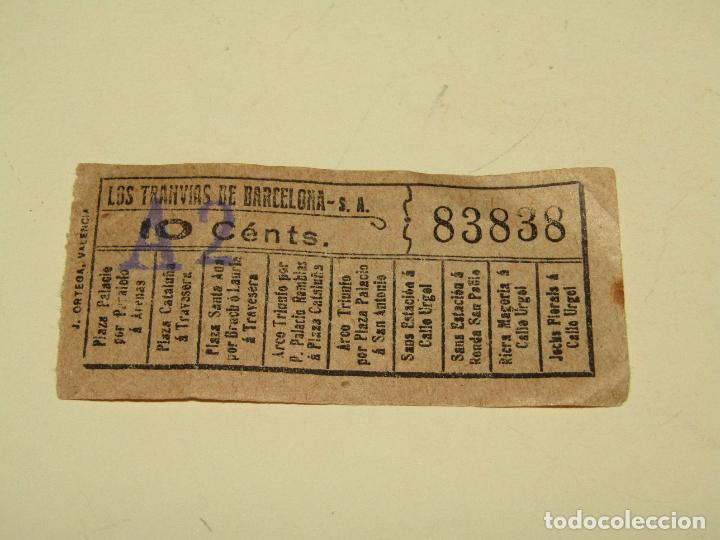 Sammeln von Fahrkarten: ORTEGA - Billete de *LOS TRANV&Iacute;AS DE BARCELONA, S.A.* 10 C&eacute;nts.