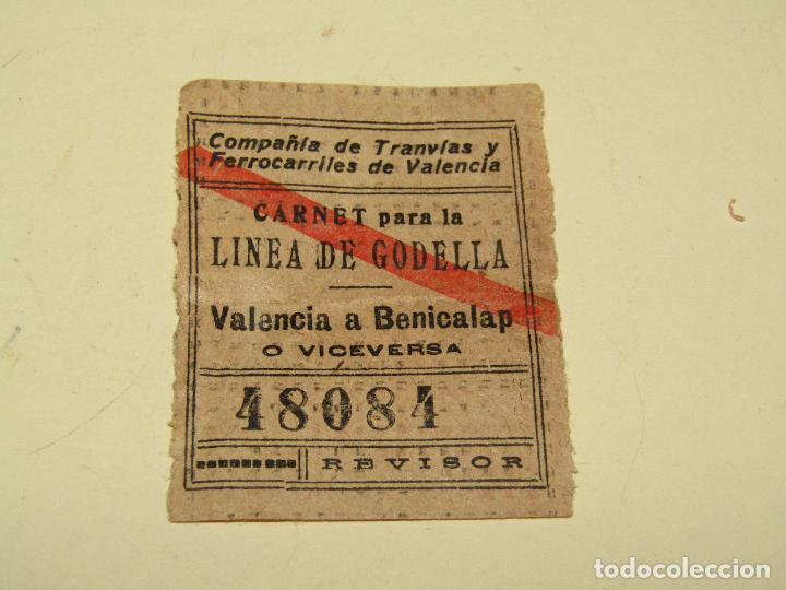 Sammeln von Fahrkarten: Carnet L&iacute;nea Godella - Valencia a Benicalap de la Compa&ntilde;&iacute;a de Tranv&iacute;as y Ferrocarriles de Valencia