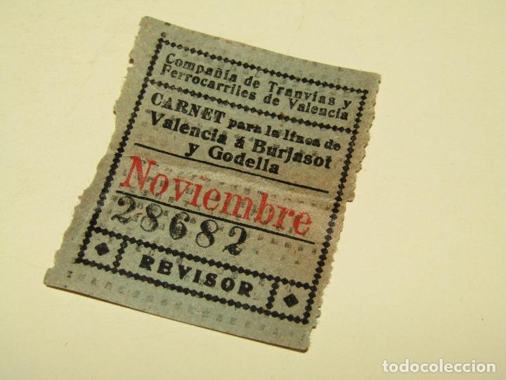 Sammeln von Fahrkarten: Carnet L&iacute;nea de Valencia a Burjasot Godella de la Compa&ntilde;&iacute;a de Tranv&iacute;as y Ferrocarriles de Valencia