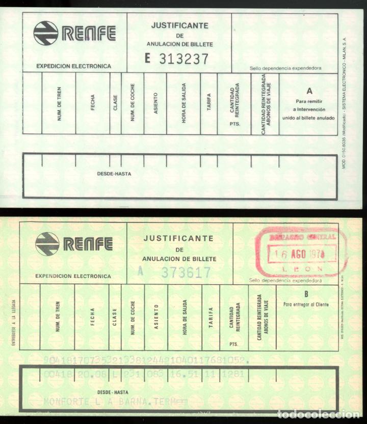 Renfe - Billete Justificante De Anulacion Del B - Compra Venta En ...