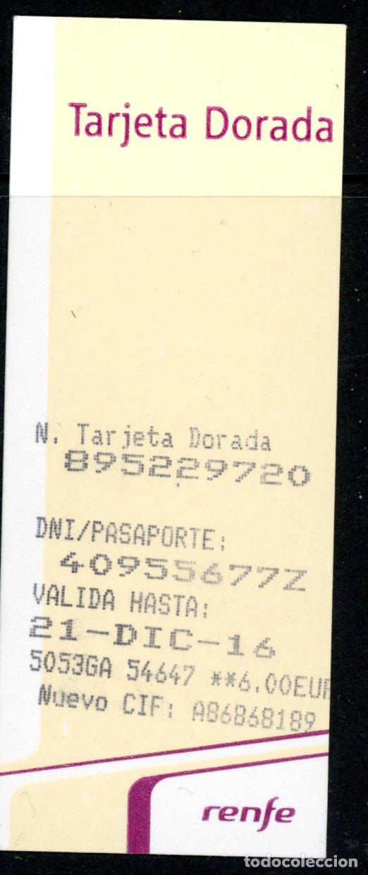 Collectables Transport Tickets: TREN - TARJETA DORADA - 2016 // S38