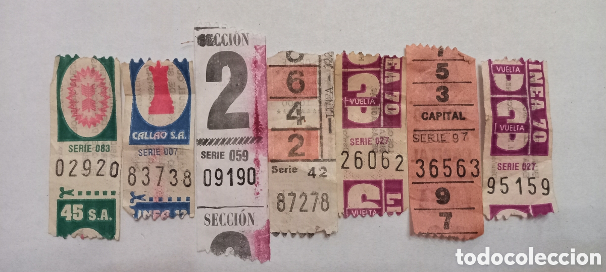 Sammeln von Fahrkarten: Antiguos boletos capicua colectivos de Argentina