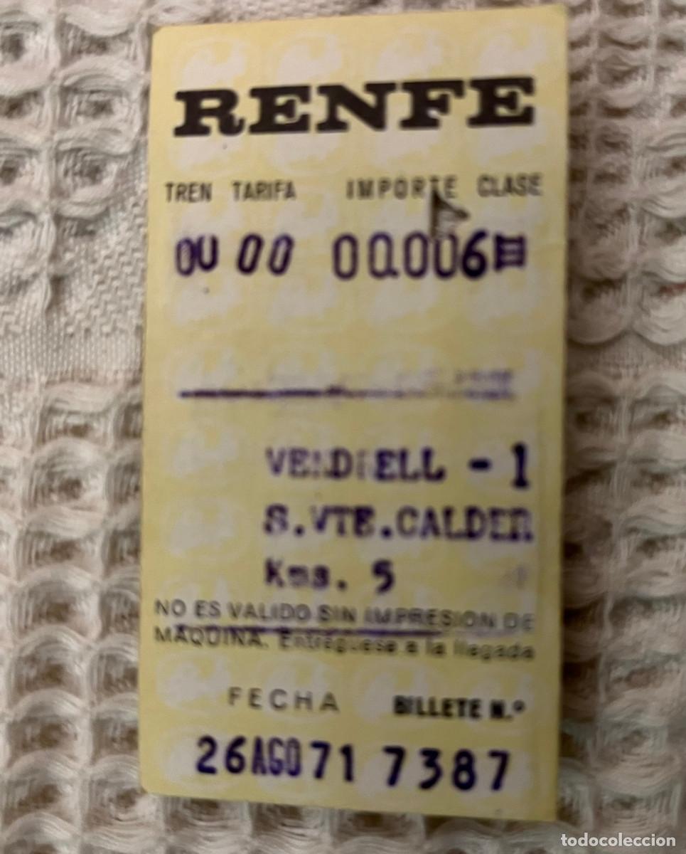 Colecionismos Bilhetes de Transporte: Billete de tren antiguo - RENFE - Barcelona 1971
