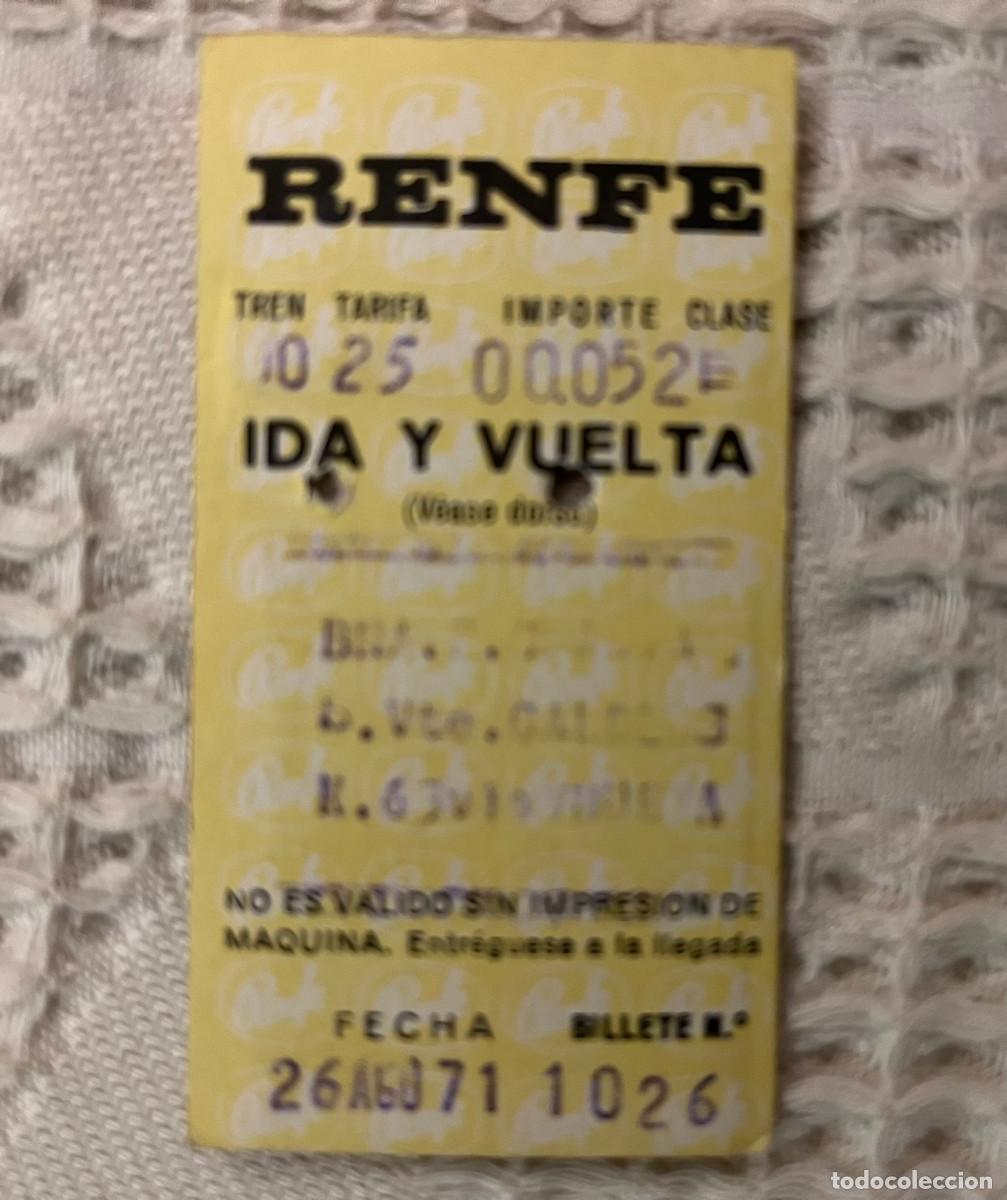 Colecionismos Bilhetes de Transporte: Billete de tren antiguo - RENFE - Barcelona 1971