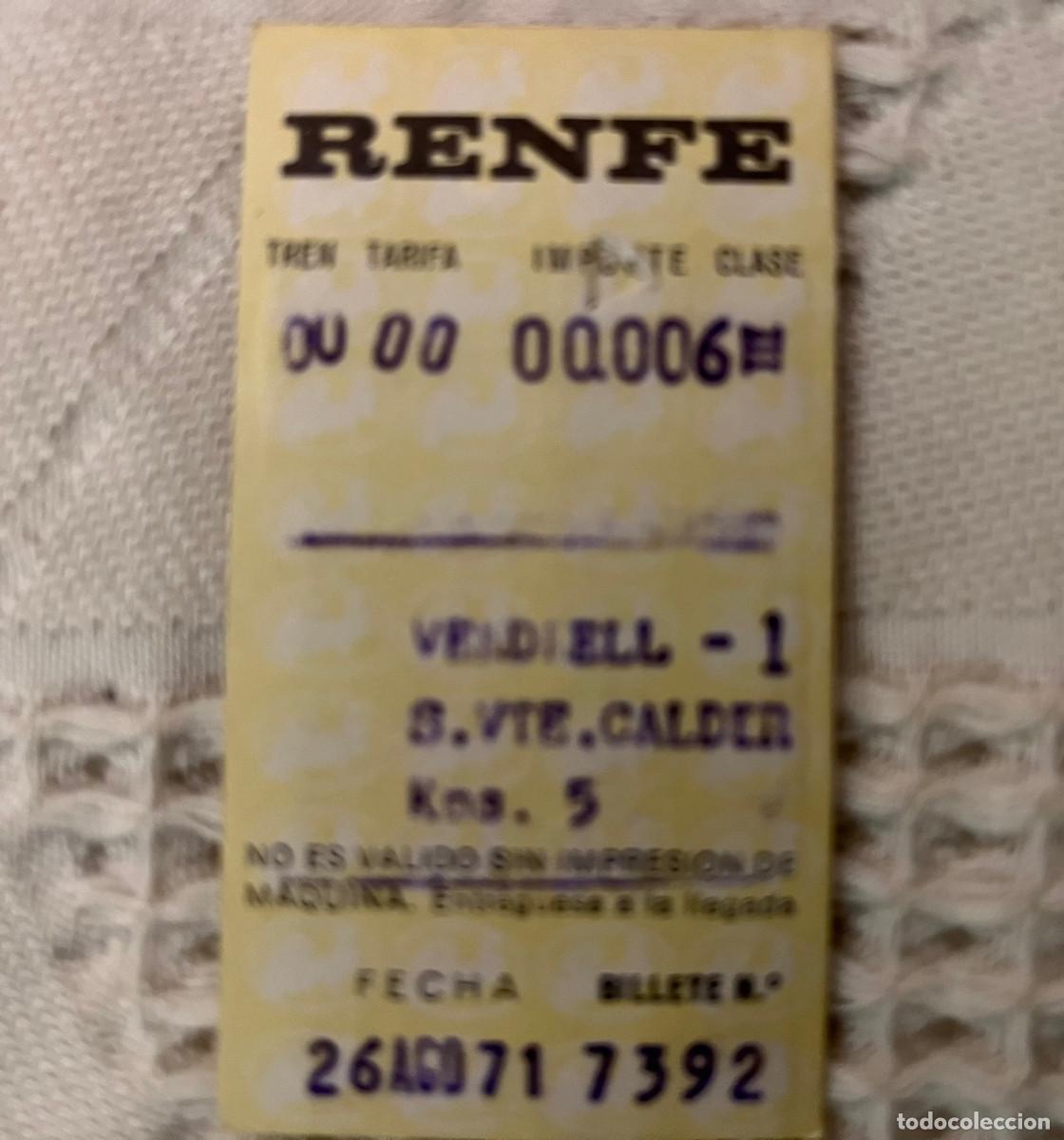 Colecionismos Bilhetes de Transporte: Billete de tren antiguo - RENFE - Barcelona 1971