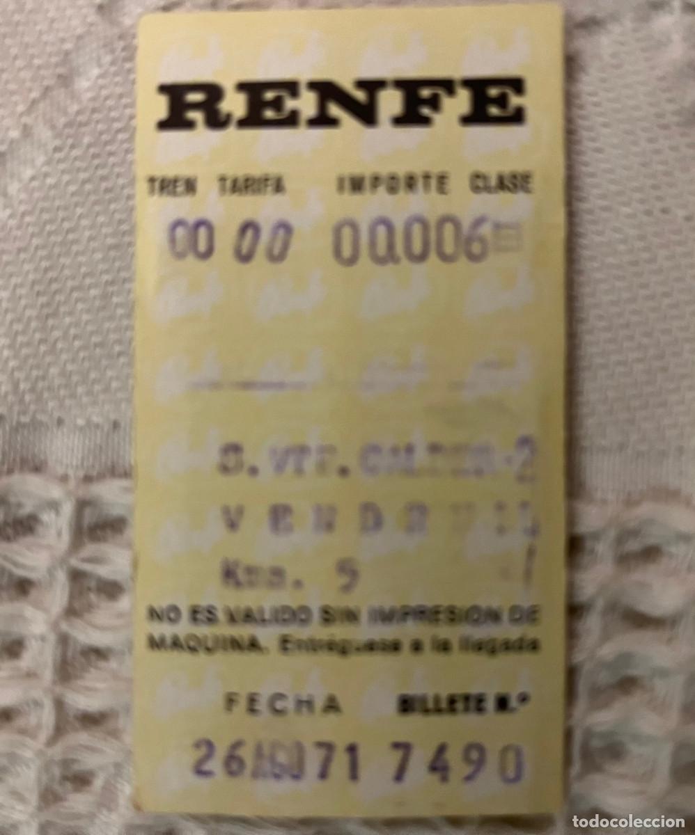 Colecionismos Bilhetes de Transporte: Billete de tren antiguo - RENFE - Barcelona 1971