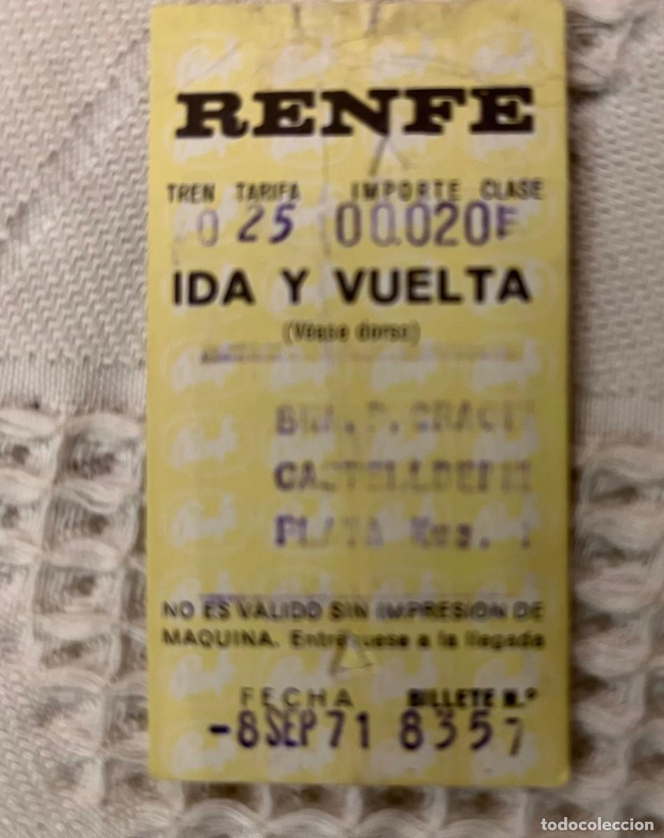 Colecionismos Bilhetes de Transporte: Billete de tren antiguo - RENFE - Barcelona 1971