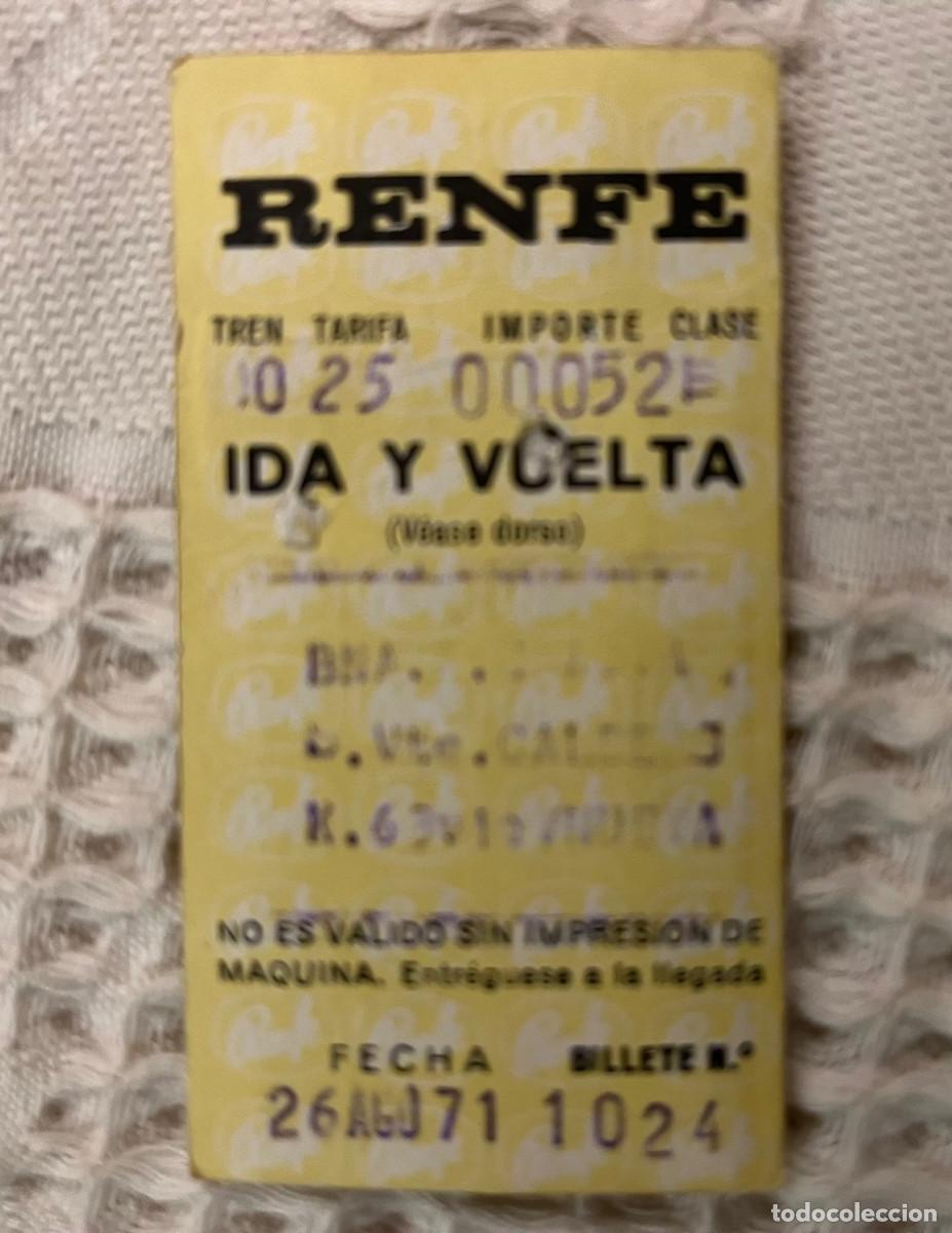 Colecionismos Bilhetes de Transporte: Billete de tren antiguo - RENFE - Barcelona 1971