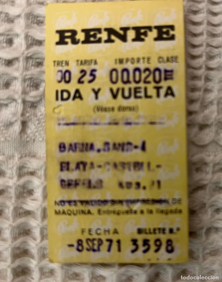 Colecionismos Bilhetes de Transporte: Billete de tren antiguo - RENFE - Barcelona 1971