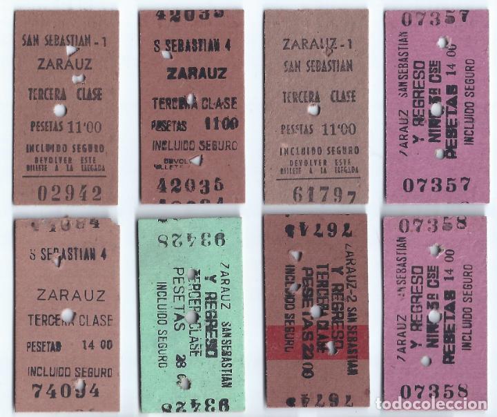 Colecionismos Bilhetes de Transporte: Lote de billetes de tren - San Sebastian - Zarauz