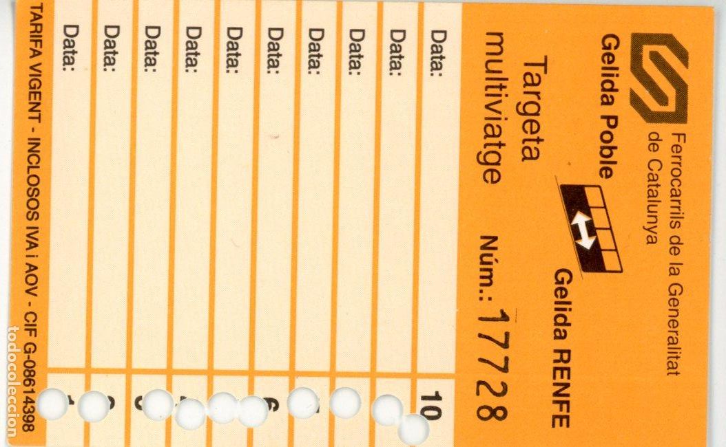 Sammeln von Fahrkarten: BILLETE DE FGC - FUNICULAR DE GELIDA // S7