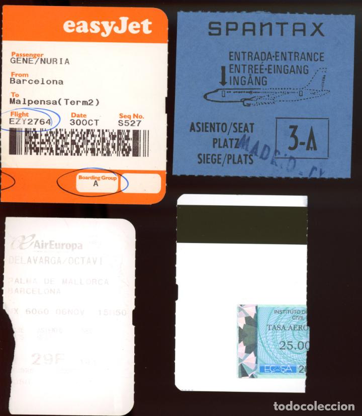 Collectionnisme Billets de transport: AVION - 4 DOCUMENTOS / BILLETES DE EASYJET, AIR EUROPA, SPANTAX// C-2