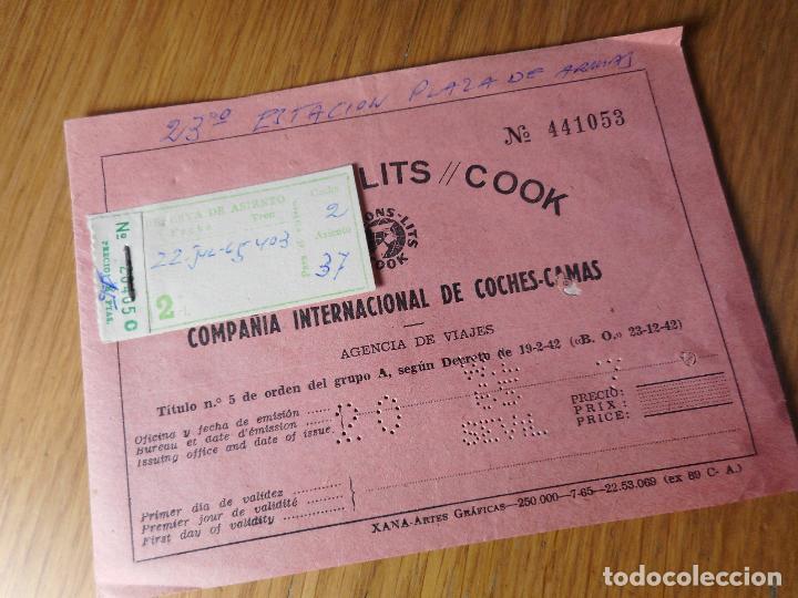 Colecionismos Bilhetes de Transporte: ANTIGUO BILLETE WAGONS LITS COOK COMPA&Ntilde;IA INTERNACIONAL COCHES CAMAS MADRID-SEVILLA 1965