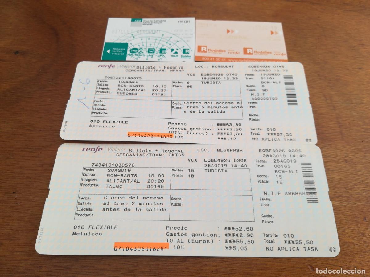 Coleccionismo billetes de transporte: set billetes Renfe