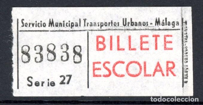 Coleccionismo Billetes de transporte: BILLETE ESCOLAR DE MALAGA // S40+