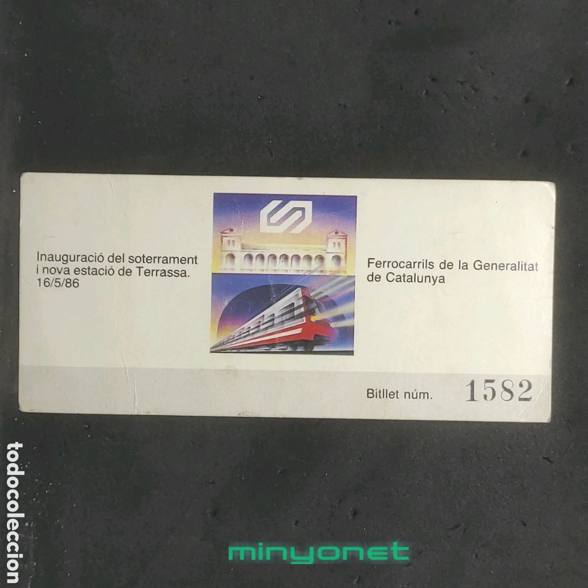 Collectionnisme Billets de transport: Billete tren FGC promocional inauguraci&oacute; soterrament Terrassa 1986
