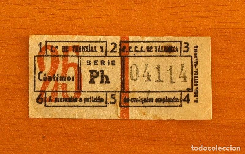 Collectionnisme Billets de transport: Ticket-Billete de tranv&iacute;as - 25 C&eacute;ntimos - Serie PH 04114 - Valencia
