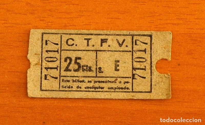 Collectionnisme Billets de transport: Ticket-Billete de tranv&iacute;as - 25 C&eacute;ntimos - Serie E 71017 - Valencia
