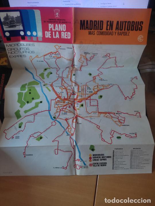Collectionnisme Billets de transport: EMT AUTOBUSES PLANO RED 1980 51 X 39,5 CMS DESPLEGADO LINEAS BUS ORIGINAL MADRID