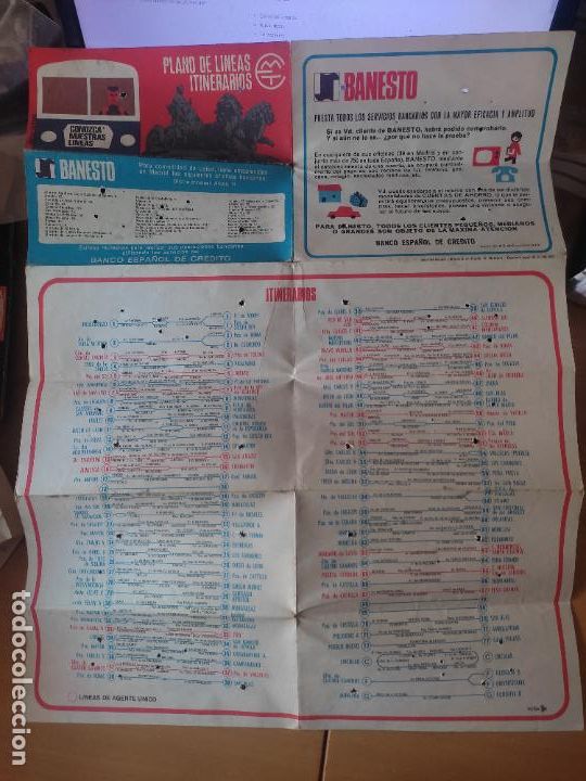 Collectionnisme Billets de transport: EMT AUTOBUSES PLANO 1973 54 X 40,5 CMS APRX DESPLEGADO LINEAS BUS ORIGINAL MADRID AGUJEROS