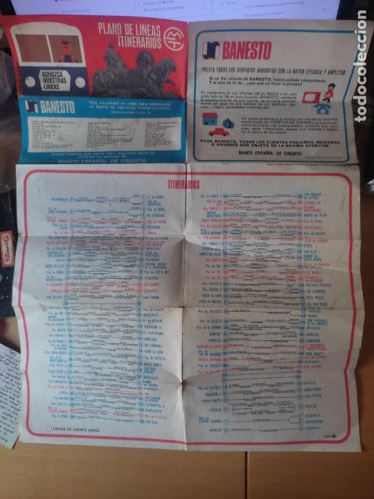 Collectionnisme Billets de transport: EMT AUTOBUSES PLANO 1973 54 X 40,5 CMS APRX DESPLEGADO LINEAS BUS ORIGINAL MADRID USADO