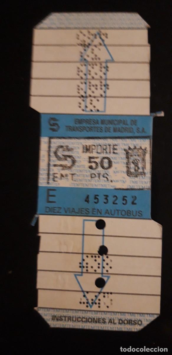 Collectables Transport Tickets: 1 ** BONOBUS TARJETA ESPECIAL 10 VIAJES ** USADO 50 PESETAS