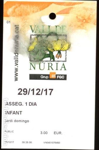Sammeln von Fahrkarten: BILLETE DE NURIA // 4C - AA1