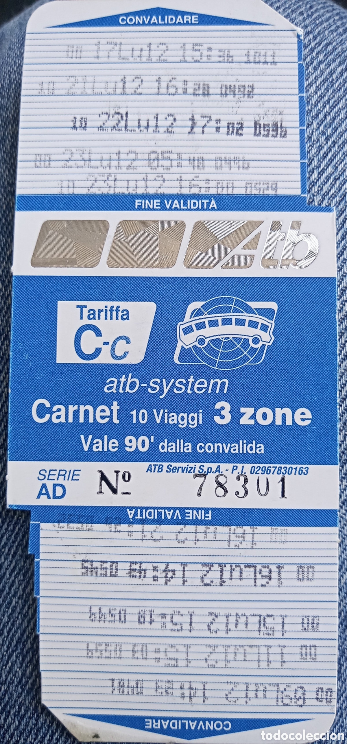 Colecionismos Bilhetes de Transporte: BILLETE DE TRANSPORTE DE BERGAMO