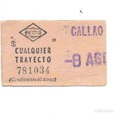 Coleccionismo Billetes de transporte: BILLETE METRO DE MADRID ESTACION CALLAO. Lote 403306659