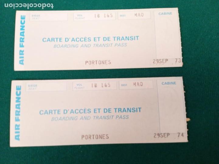 Colecionismos Bilhetes de Transporte: AIR FRANCE - DOS CARTAS DE ACCESO Y TRANSITO - A&Ntilde;O 1973 Y 1974