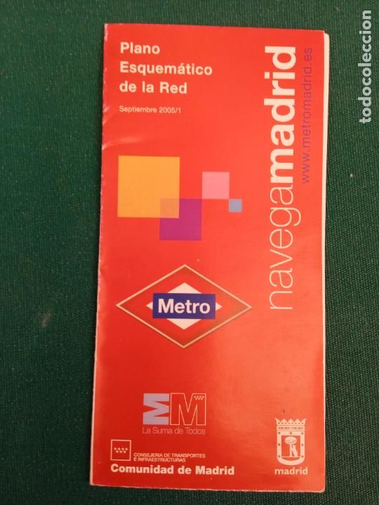 Colecionismos Bilhetes de Transporte: METRO DE MADRID - PLANO ESQUEMATICO DE LA RED - SEPTIEMBRE 2005/1 - TRIPTICO DESPLEGABLE