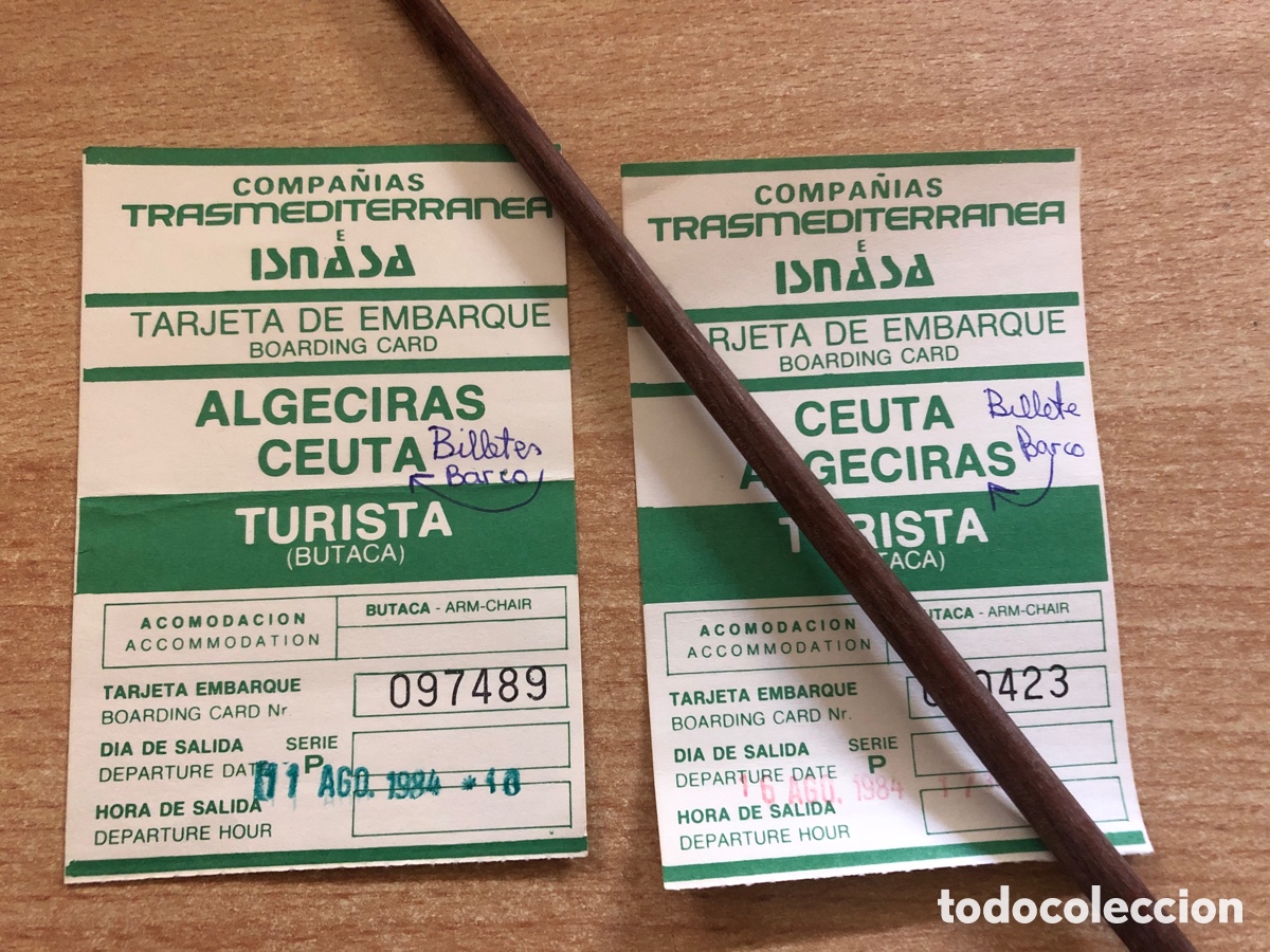 Coleccionismo billetes de transporte: LOTE BILLETES BARCO FERRY CEUTA ALGECIRAS. TRANSMEDITERRANEA ISNASA. A&Ntilde;OS 80