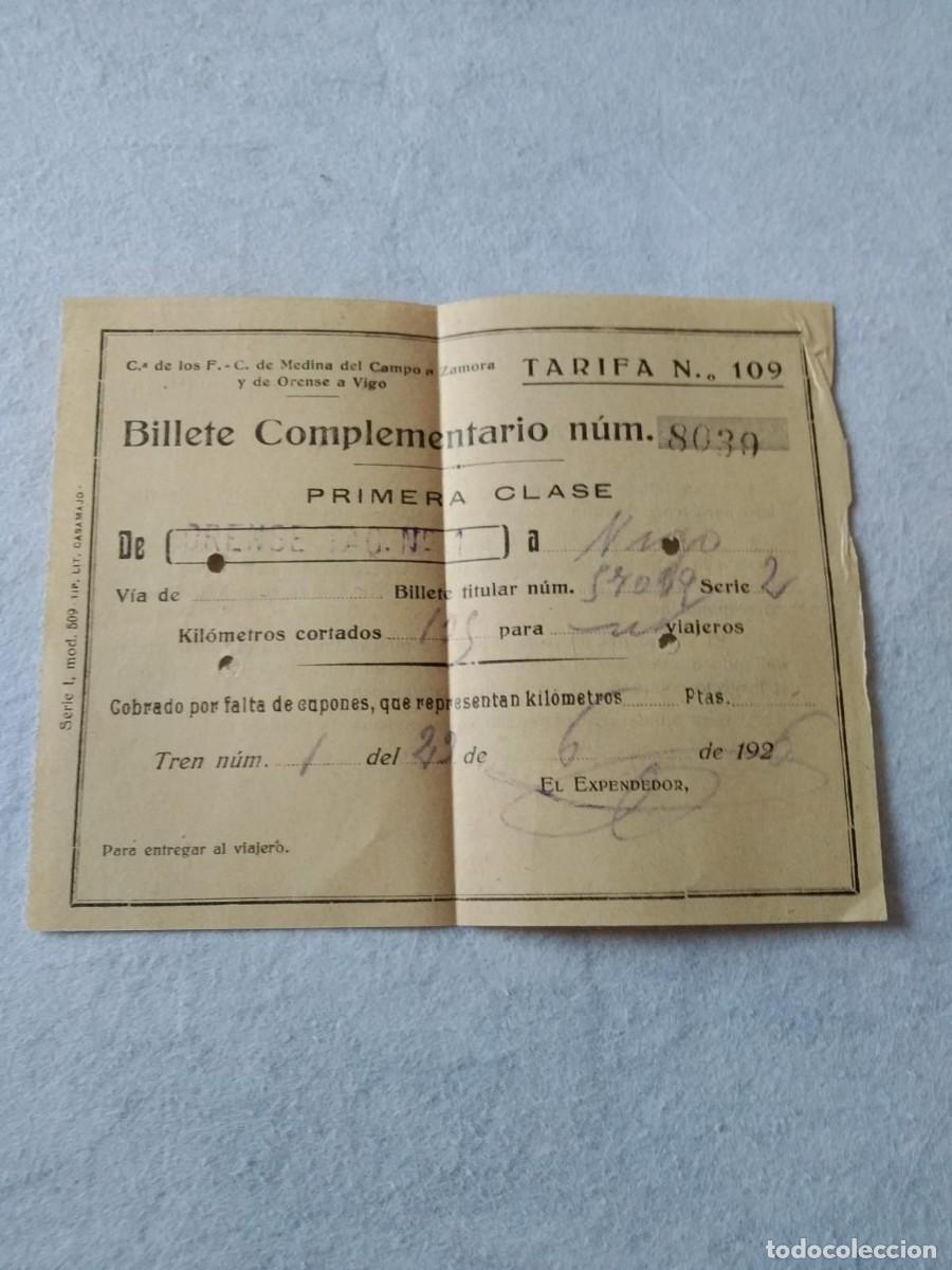 Coleccionismo billetes de transporte: Billete de tren de Orense a Vigo, 1925