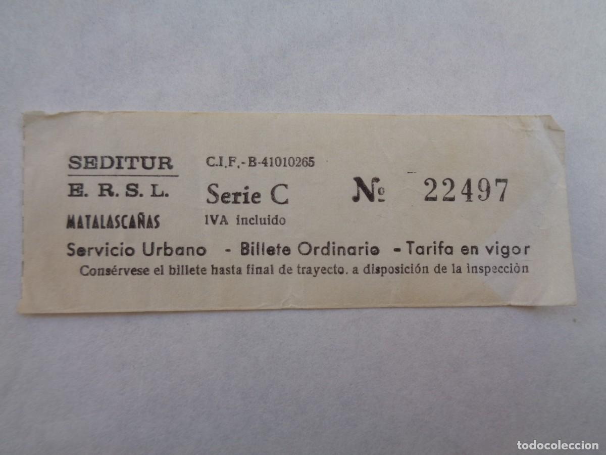 Sammeln von Fahrkarten: BILLETE DE AUTOBUS DE SEDITUR , MATALASCA&Ntilde;AS ( HUELVA )