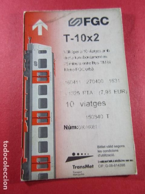 Collectables Transport Tickets: REF: COL_FGC_01 - COLECCION FGC FERROCARRILES GENERALITAT - TARJETA T10 X 2