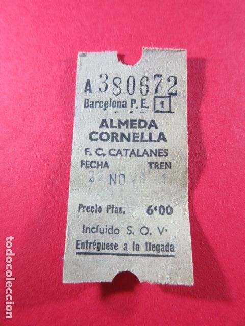 Collectables Transport Tickets: REF: COL_FGC_01 - COLECCION FGC FERROCARRILES GENERALITAT - BILLETE ALMEDA CORNELLA SERIE NEGRA
